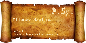 Milosev Szelina névjegykártya